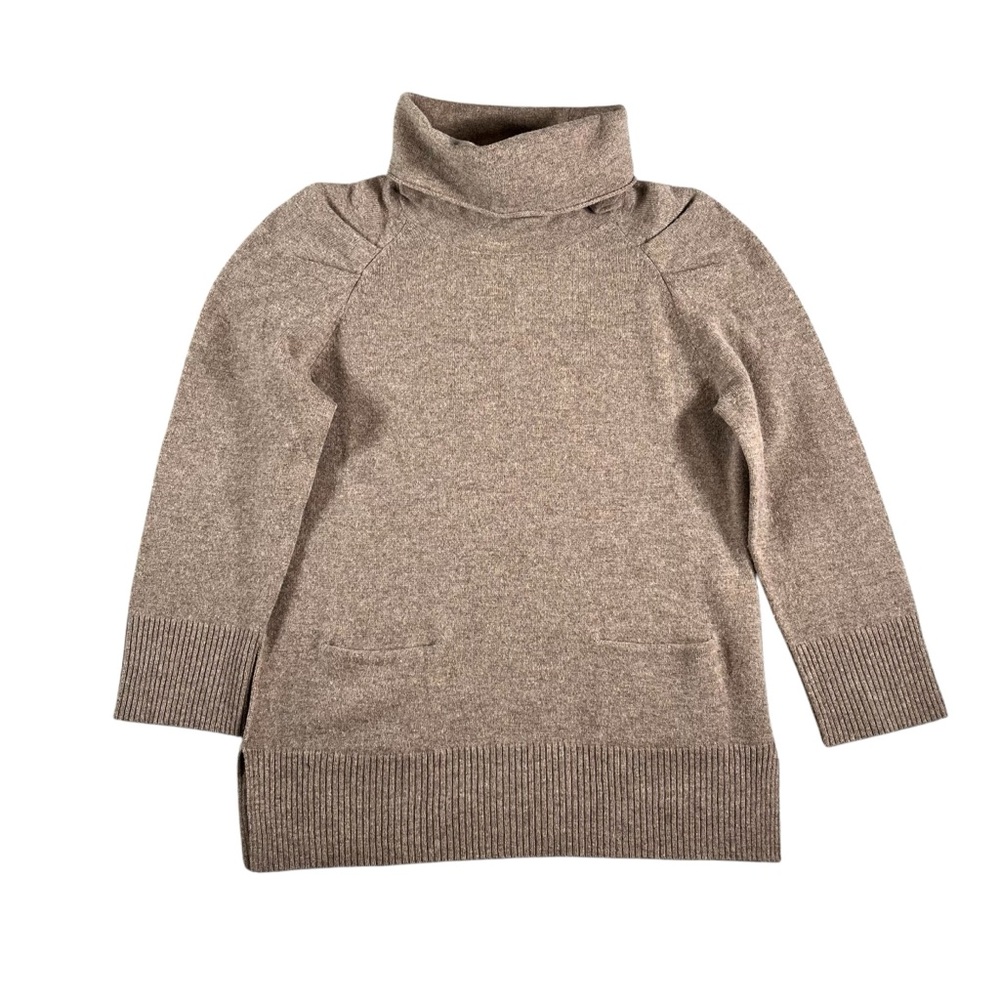 See by Chloé Women's Wool/Cashmere‎ Brown Turtleneck 3/4 Sleeve Sweater Size 8